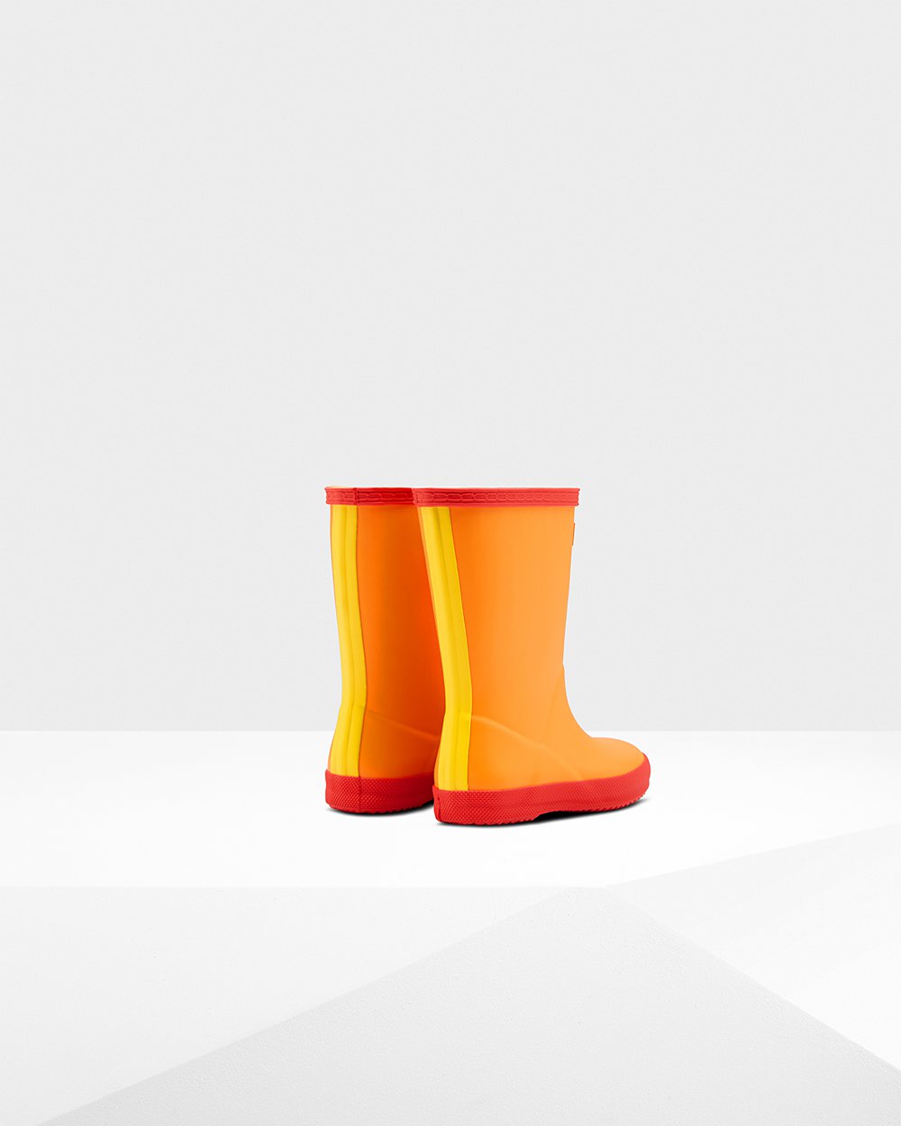 Hunter Original First Classic Rain Boots - Sale Clearance Kids Orange/Yellow - CRKUDH089